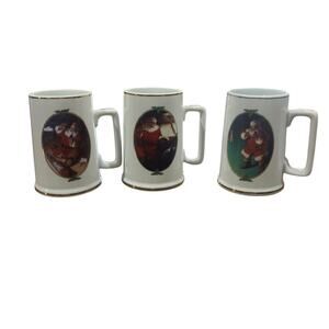 Coca Cola Vintage 1996 Collector Edition Christmas Santa Mugs Lot of 3